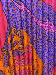 Pleated Caftan Top Colorful Psychedelic Hippie Mod Tiki Aloha 60s 70s Vintage
