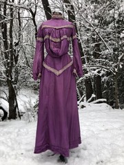 Vintage Antique 1800’s 1900’s Purple Silk? Bodice Bustle Skirt 34-24-46