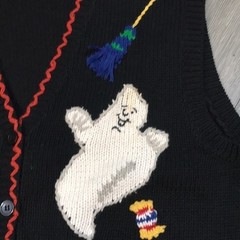 Jennifer Moore Halloween Knitted by Hand Vintage Embroidered Sweater Vest
