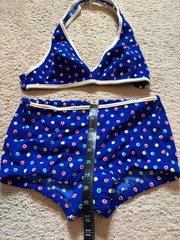 True Vintage Hippie Polka Dot Bikini JC Penney swimsuit 60s 70s Size Small
