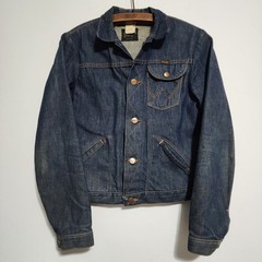 VINTAGE 70s Wrangler Black Tag Selvedge Denim Jacket No Wash Boys 16 Womens XS