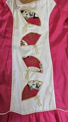VTG 80s SIDAN HAWAII Tiered Midi MuuMuu Dress Med Beach Resort asian embroidered