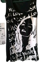 RARE Vtg 90s Y2K Tank Top All Over Print “Love Music” Yes Or No Brand Grunge