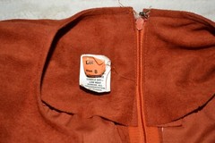 Vintage Rust Orange/Brown Long sleeve peplum Skirt Top belted suit set, sz 8