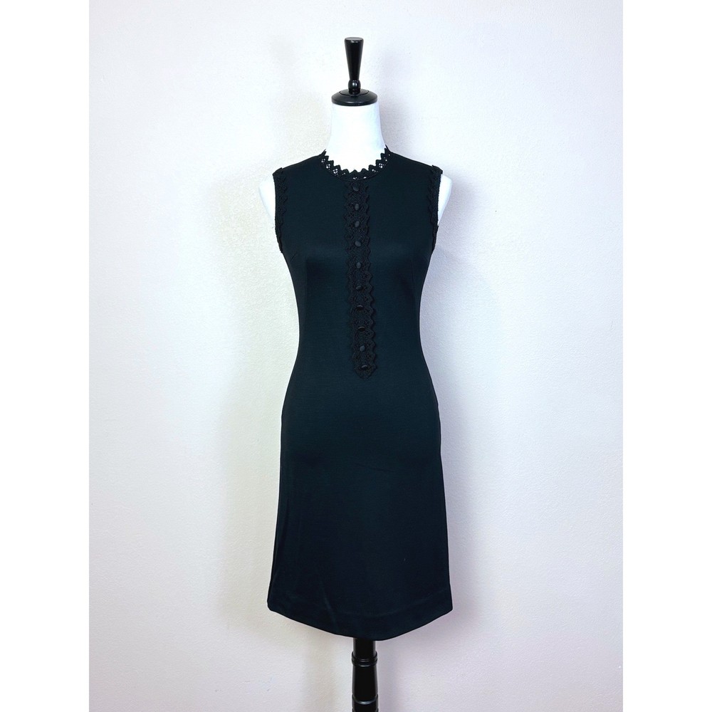 Betty Barclay 70s Vintage Sleeveless Black Knee Length Dress MEDIUM Union Mad