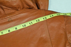 Vintage Leather Coat Vanessa Size 9/10 70s Glossy Cinnamon Brown Made Argentina