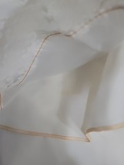 VTG’70s JCPENNEY Off White Organza/Prairie Pioneer Wedding Dress/Long Sleeve