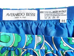 AVERARDO BESSI 60s Skirt Top Set 2 Piece Signature Print Silk Jersey Sz 44/ US 8