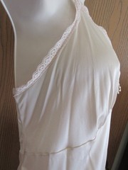 vtg 70s SEARS 84155 BEIGE NYLON LACEY full slip SISSY size 38 bust 42″ USA