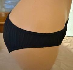 Vintage Essential Bodywear Black Sheer Nylon Sissy Bikini Panties Briefs L