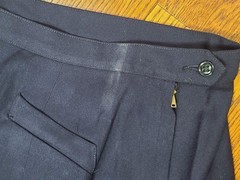 Vintage WWII era US Navy WAVES Uniform Blue Wool Skirt Size 14 (27″ Waist) 1940s