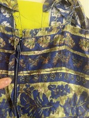 VTG 1950s Handmade Batik Block Print Metal Zip Boho Fit Flare Sundress PXS