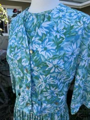 Vtg 60’s Westover Walker Turquoise Blue Floral Dress Jacket (3) Piece Belt M 12