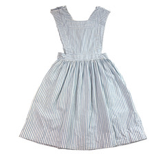 Vintage Red Cross Youth Uniform Pinafore Dress High School Candy Striper Blue S