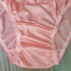 Vintage Slippery Nylon Panty Silky Peach Pink Sheer Brief Size 7-8 Hip 38-42″