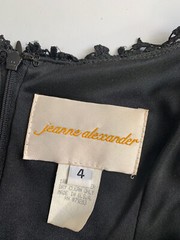Vintage Size 4 Dress 90s Black Spaghetti Strap Lace Jeanne Alexander Womens Body
