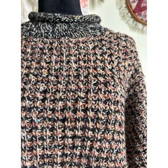 70’s/80’s vintage made in scotland variated chunky knit roll over collar sweater