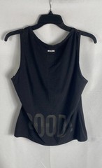 Vintage Y2K Moschino Jeans Women’s Black I Feel Good Graphic Tank Top Sz 10