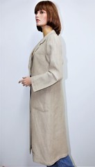 Vintage 80s JC CASTELBAJAC “KO & CO” greige linen coat 42FR 10US made in France