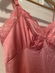 Vintage Lingerie S No Tags Vassarette Pink Full Slip Dress Lace See Measurements