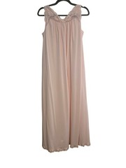 Vintage Shadow Line Women Petite S Pink Matching Nightgown Robe Set Lace Lounge