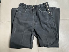 VTG Lawman Womens Western High Rise Cotton Black Silver Tabs Denim Jeans Size 11