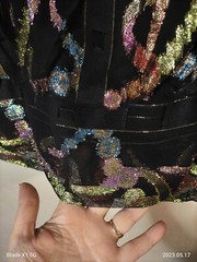 VTG USA Beautiful Multi Color Party Blouse Shiny Sheer Embroidery Size 11/12