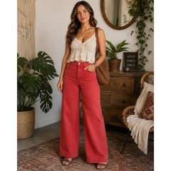 NWT Universal Thread Sailor Wide Leg Red Jeans Size 4 High Rise Wide Leg Pants