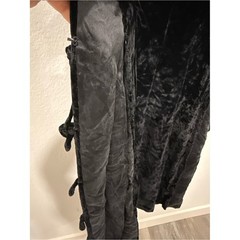 Swee Lo Vintage Long Black Velvet Sleeveless Duster Vest – S/M