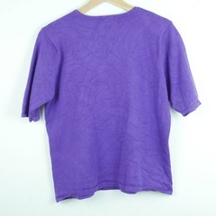 Vintage M L Top Purple Silk Embroidered Horses Western Rodeo Boho Maximalist 90s