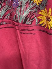 Vintage Early 90’s Women Flower Wrap Around Print Pink T-Shirt