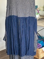 Vintage 1990s FLAPPER Blue KOKOON Lady Bug Pouch POCKET Dress Maxi M Jumper USA