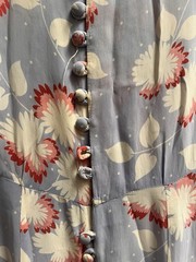 Vintage 1940s Dress 40s Purple Floral Button Front Dress