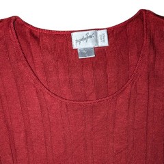 1950s Vintage Jacqueline Ferrar Silk Ribbed Sweater, Size L