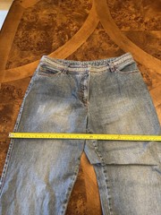 ESCADA VTG LIGHT WASHED RHINESTONE BEADED JEANS SZ44EU(10-12 US)MADE IN TURKEY