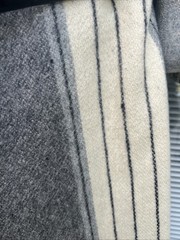 Vintage Pea Coat 100% Virgin Wool Casa De Lana Jr Belted Uruguay Gray Tan Black