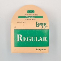Vintage L’eggs Regular Pantyhose Off White Sheer Toe Size Q Queen 1996 USA 14315