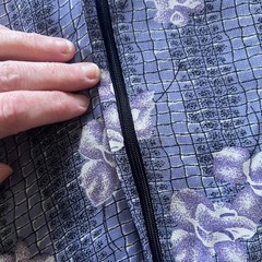 Vintage Rayon Floral Peplum Blouse 40 inch Chest Zipper Closure Purple Gray 40s