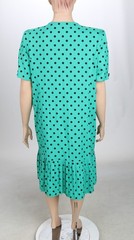 Classic Expressions Vintage 80s Turquoise Polka Dot Secretary Dress sz 20W