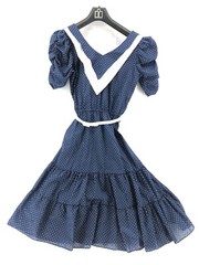 Vtg D. B. A. – L.A. Dress Womens Size 7 Polka Dot with Belt NWT