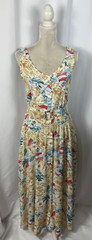 Vtg 80s Carol Anderson Postcard Travel Destination Midi Dress Beach Desert 12
