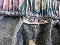 Cascade Blues Vintage Acid Wash Denim Shorts Floral Elastic Waist 12