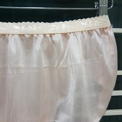 Vintage Silky Nylon Panty Sissy Orange Bikini Sheer Brief Size 7-8 Hip 38-42″