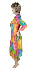 Vtg Anne Crimmins For UMI Collections Bold Neon Geometric Skirt Jacket Suit 10