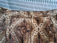 70,S AYWON Patterned Velvet Midi Skirt In Brown/ Cream.Waist70cm,Hip 95 Cm.Looks