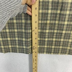 VTG 60s Plaid Pencil Skirt Neutral Knit Waist 26 in Handmade Unlined Academia