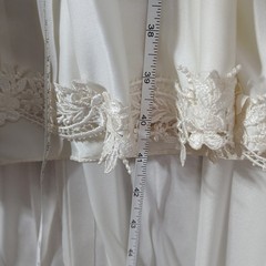 JCPenney Fashions Vintage Wedding Dress Train Long Sleeve Blouson Union Tag Sz10