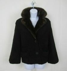 VTG 1950s 60s ASTMANN FURS BLACK BROADTAIL COAT MINK FUR COLLAR EXCELLENT COND.