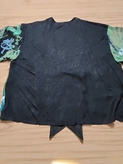 Vtg Sterling Styles Allsilk Komono Jacket One Size Patchwork Earthtones Shimmer