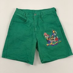 Jerry Leigh 90’s Hip Hop Looney Tunes High Rise Green Denim Shorts Size Large